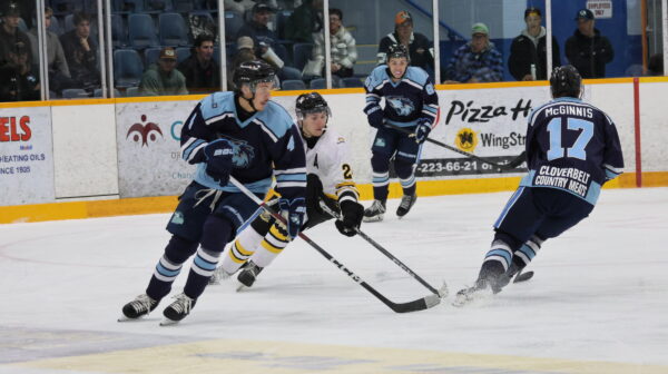 Pazdzierski Hat Trick Leads Dryden GM Ice Dogs to Home Opener Win